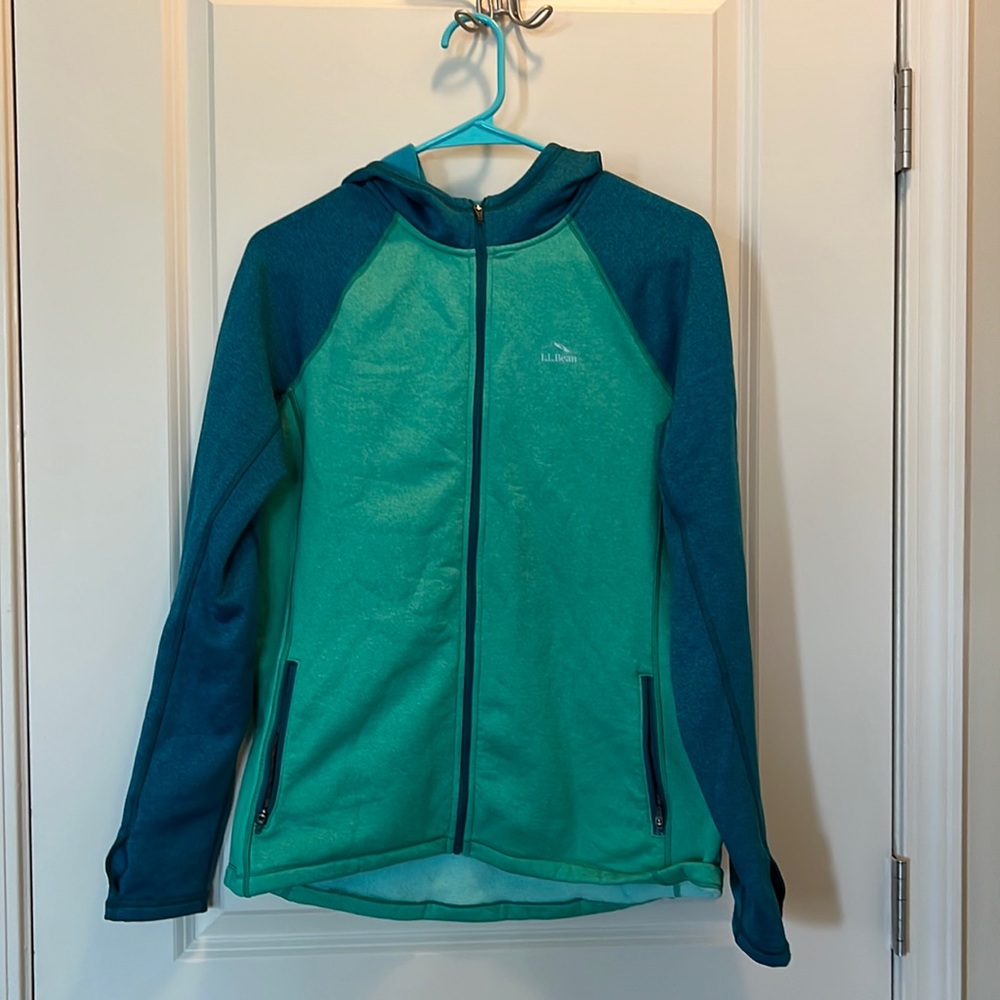 L.L. Bean Teal and Dark Teal Full-Zip Hoodie